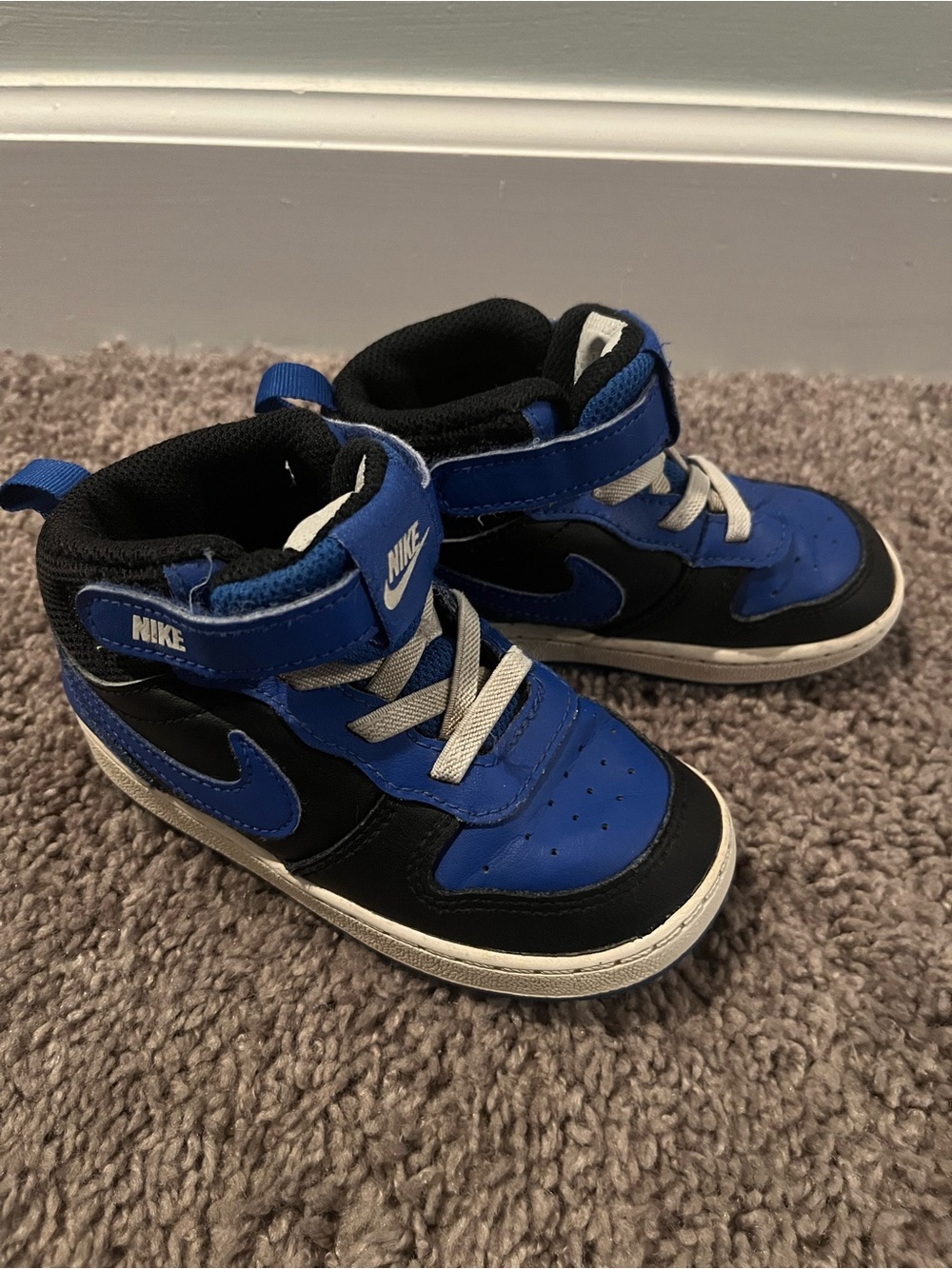 Toddler Nike Court Borough Mid - Blue & Black - Size 7